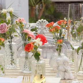 crystal effect bud vases - mixed