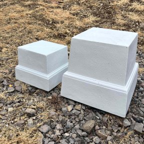 White riser pedestals for hire - pair in two sizes